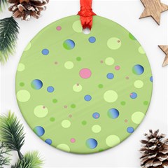 Decorative Dots Pattern Ornament (round) by ValentinaDesign