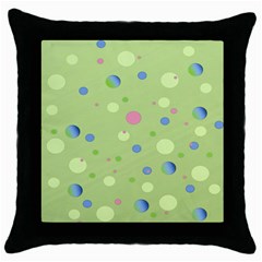 Decorative Dots Pattern Throw Pillow Case (black) by ValentinaDesign