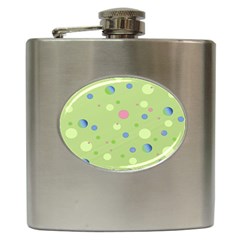 Decorative Dots Pattern Hip Flask (6 Oz) by ValentinaDesign