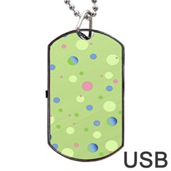 Decorative Dots Pattern Dog Tag Usb Flash (one Side) by ValentinaDesign