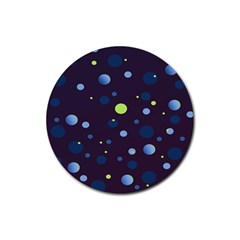 Decorative Dots Pattern Rubber Coaster (round)  by ValentinaDesign