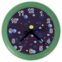 Decorative Dots Pattern Color Wall Clocks by ValentinaDesign