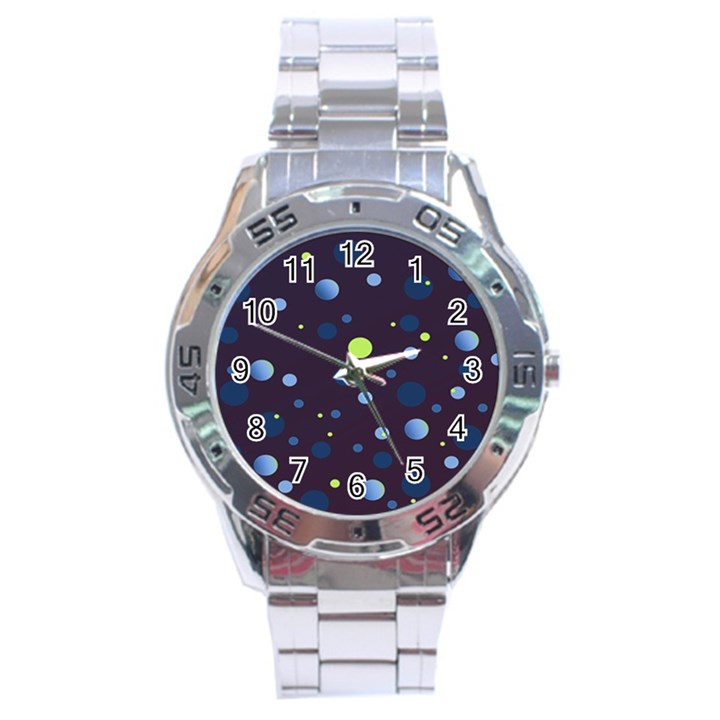 Decorative dots pattern Stainless Steel Analogue Watch