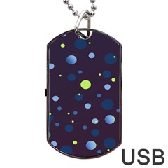 Decorative Dots Pattern Dog Tag Usb Flash (two Sides) by ValentinaDesign