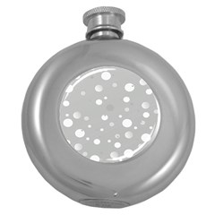 Decorative Dots Pattern Round Hip Flask (5 Oz) by ValentinaDesign