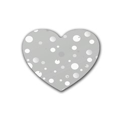 Decorative dots pattern Rubber Coaster (Heart) 