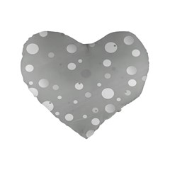 Decorative dots pattern Standard 16  Premium Flano Heart Shape Cushions