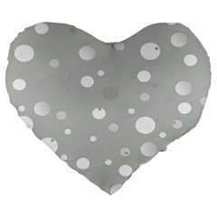 Decorative dots pattern Large 19  Premium Flano Heart Shape Cushions