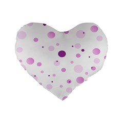 Decorative Dots Pattern Standard 16  Premium Heart Shape Cushions by ValentinaDesign