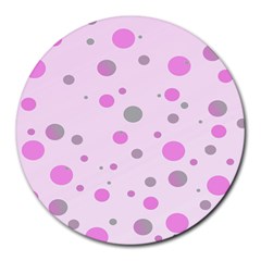 Decorative Dots Pattern Round Mousepads by ValentinaDesign