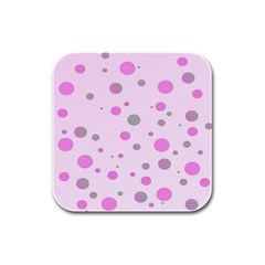 Decorative Dots Pattern Rubber Square Coaster (4 Pack)  by ValentinaDesign