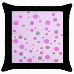 Decorative Dots Pattern Throw Pillow Case (black) by ValentinaDesign