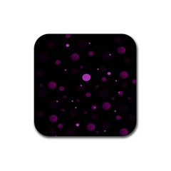 Decorative Dots Pattern Rubber Coaster (square)  by ValentinaDesign