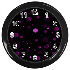 Decorative Dots Pattern Wall Clocks (black) by ValentinaDesign