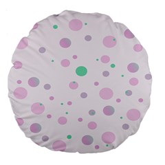 Decorative Dots Pattern Large 18  Premium Flano Round Cushions by ValentinaDesign