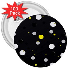 Decorative Dots Pattern 3  Buttons (100 Pack)  by ValentinaDesign