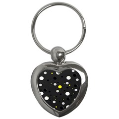 Decorative Dots Pattern Key Chains (heart)  by ValentinaDesign