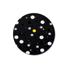 Decorative Dots Pattern Rubber Coaster (round)  by ValentinaDesign