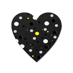 Decorative Dots Pattern Heart Magnet by ValentinaDesign