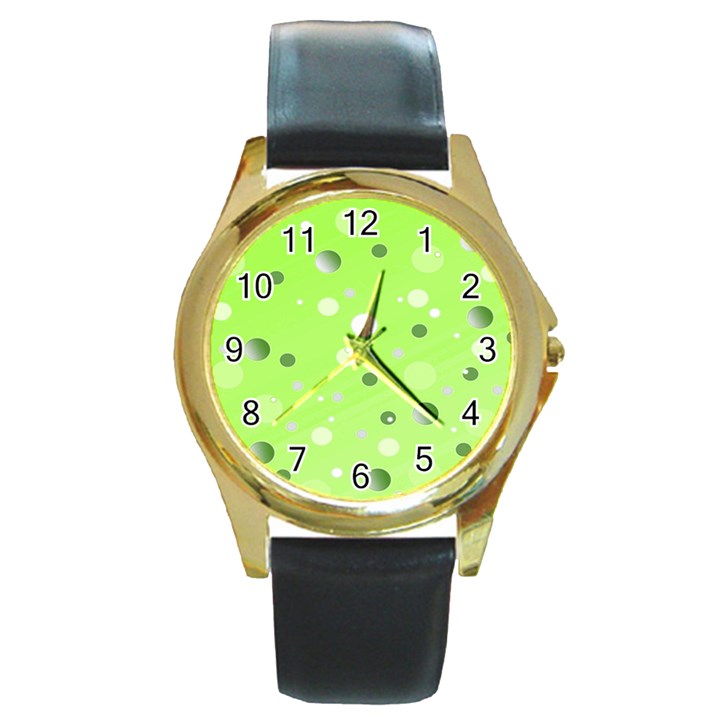 Decorative dots pattern Round Gold Metal Watch