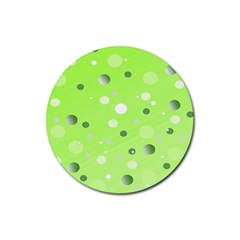 Decorative Dots Pattern Rubber Coaster (round)  by ValentinaDesign