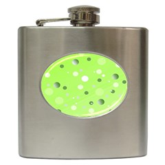 Decorative Dots Pattern Hip Flask (6 Oz) by ValentinaDesign