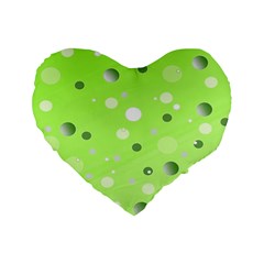 Decorative Dots Pattern Standard 16  Premium Flano Heart Shape Cushions by ValentinaDesign