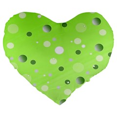 Decorative Dots Pattern Large 19  Premium Flano Heart Shape Cushions by ValentinaDesign