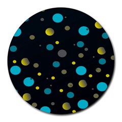 Decorative Dots Pattern Round Mousepads by ValentinaDesign