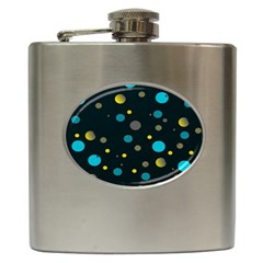 Decorative Dots Pattern Hip Flask (6 Oz) by ValentinaDesign