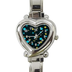 Decorative Dots Pattern Heart Italian Charm Watch by ValentinaDesign