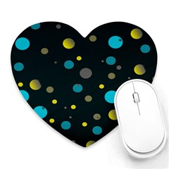 Decorative Dots Pattern Heart Mousepads by ValentinaDesign