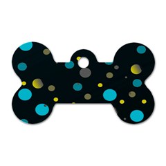 Decorative Dots Pattern Dog Tag Bone (two Sides) by ValentinaDesign