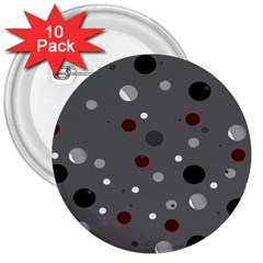 Decorative Dots Pattern 3  Buttons (10 Pack)  by ValentinaDesign