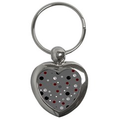 Decorative Dots Pattern Key Chains (heart)  by ValentinaDesign