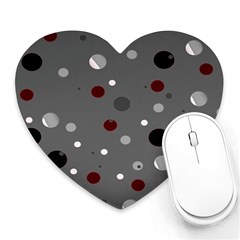 Decorative Dots Pattern Heart Mousepads by ValentinaDesign