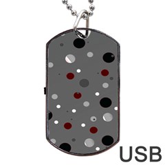 Decorative Dots Pattern Dog Tag Usb Flash (two Sides) by ValentinaDesign