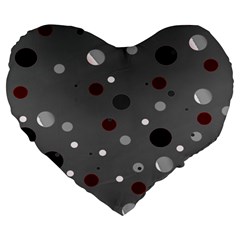 Decorative Dots Pattern Large 19  Premium Heart Shape Cushions by ValentinaDesign