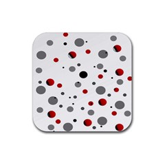 Decorative Dots Pattern Rubber Coaster (square)  by ValentinaDesign