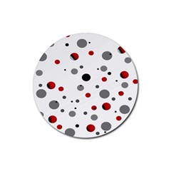 Decorative Dots Pattern Rubber Round Coaster (4 Pack)  by ValentinaDesign