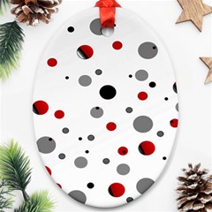 Decorative Dots Pattern Oval Ornament (two Sides) by ValentinaDesign