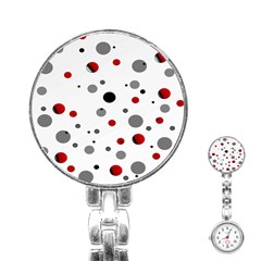 Decorative Dots Pattern Stainless Steel Nurses Watch by ValentinaDesign