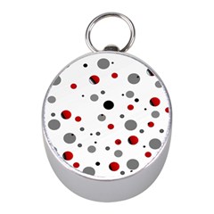 Decorative Dots Pattern Mini Silver Compasses by ValentinaDesign