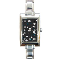 Decorative Dots Pattern Rectangle Italian Charm Watch by ValentinaDesign