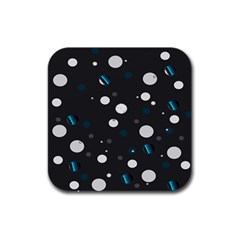 Decorative Dots Pattern Rubber Square Coaster (4 Pack)  by ValentinaDesign