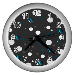 Decorative Dots Pattern Wall Clocks (silver)  by ValentinaDesign