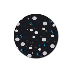 Decorative Dots Pattern Rubber Coaster (round)  by ValentinaDesign