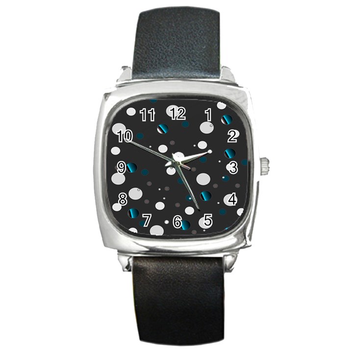 Decorative dots pattern Square Metal Watch