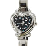 Decorative dots pattern Heart Italian Charm Watch Front