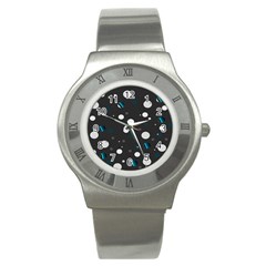 Decorative Dots Pattern Stainless Steel Watch by ValentinaDesign